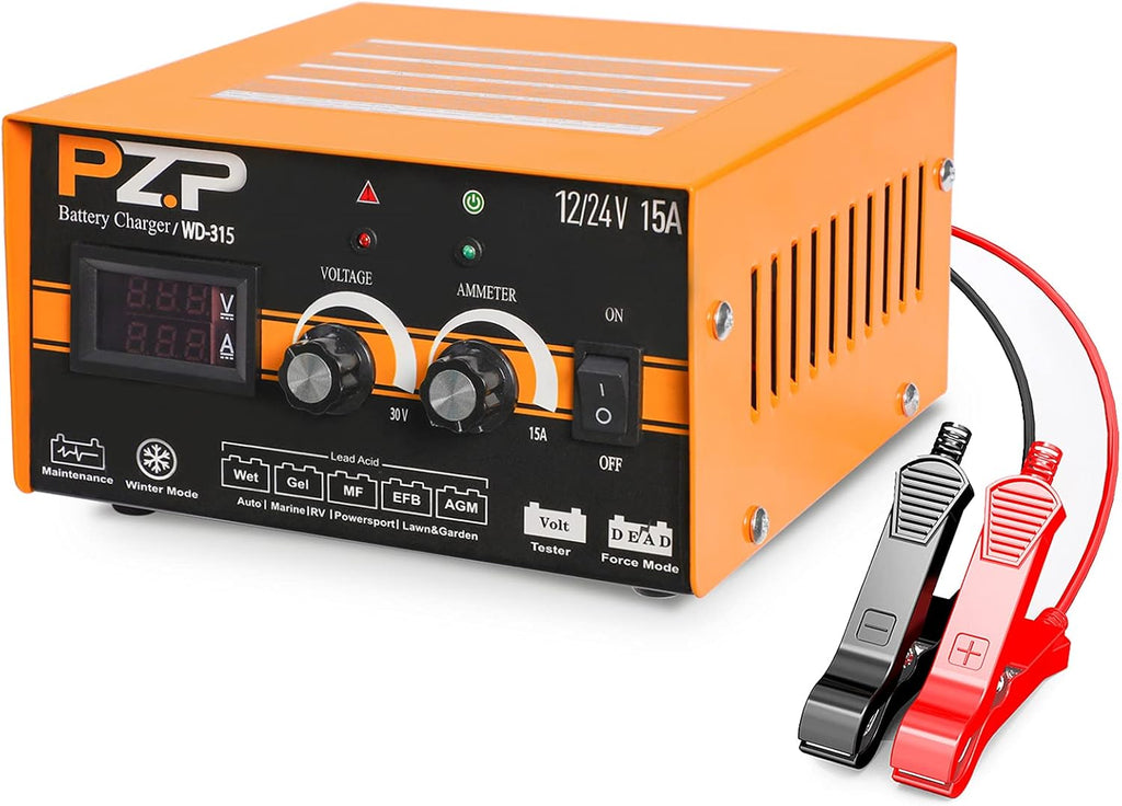 15-Amp Automotive Car Battery Charger and Maintainer H94141