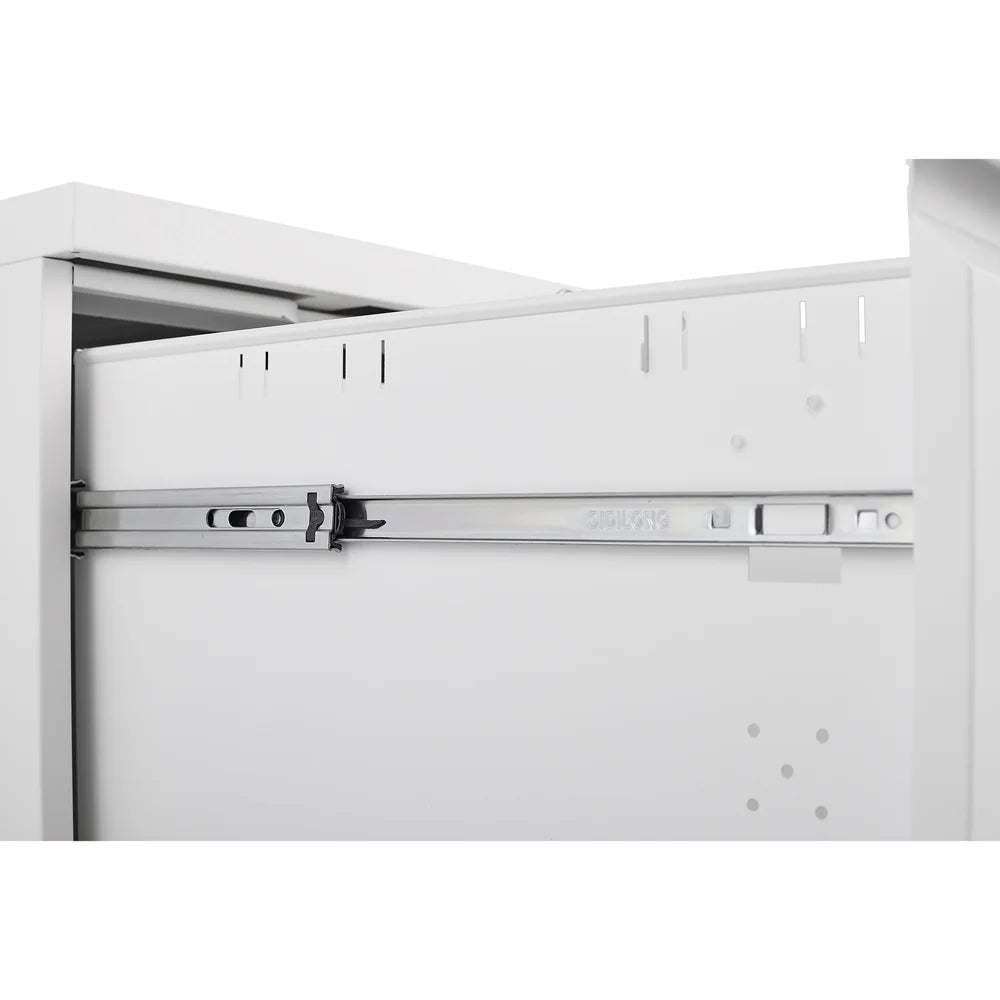 Black 2 Drawer Metal Mobile File Cabinet with Lock W179