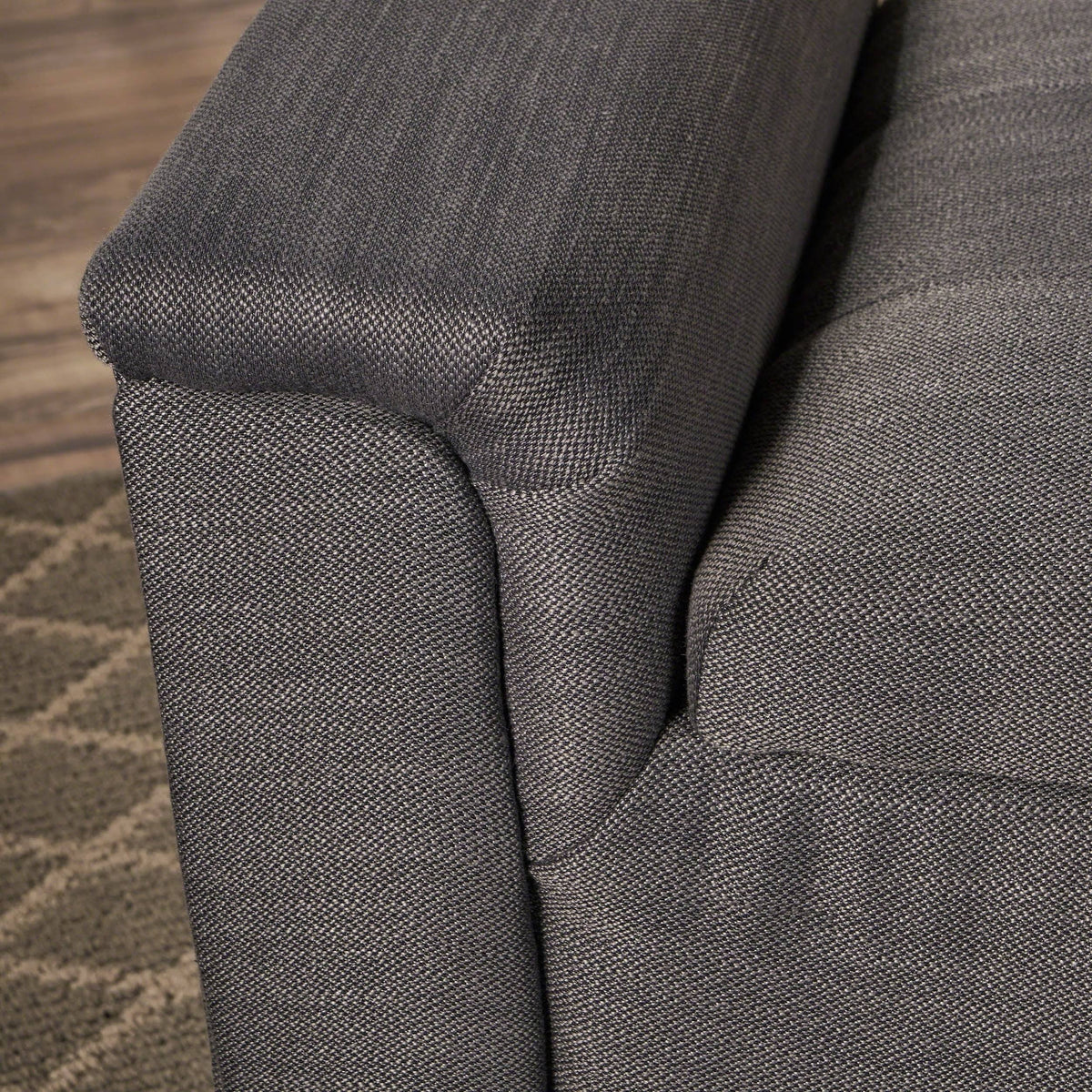 Tufted Fabric Armed Storage Ottoman Bench H514779