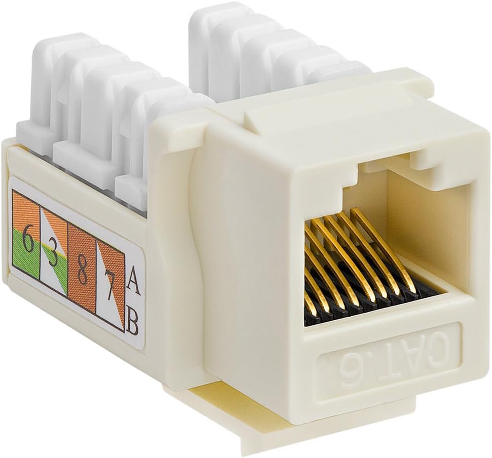 Cat5e Punch Down Keystone Jack RJ45 Female Adapter Blue Pack of 2 D561