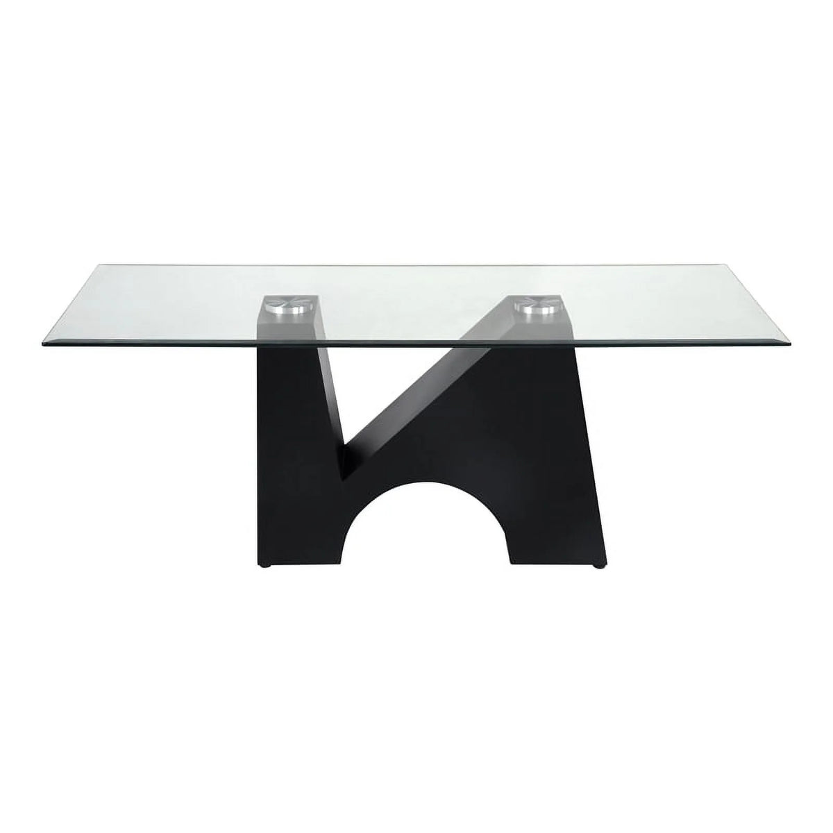 Metal and Glass Top 3-Piece Coffee Table Set in Black V401948