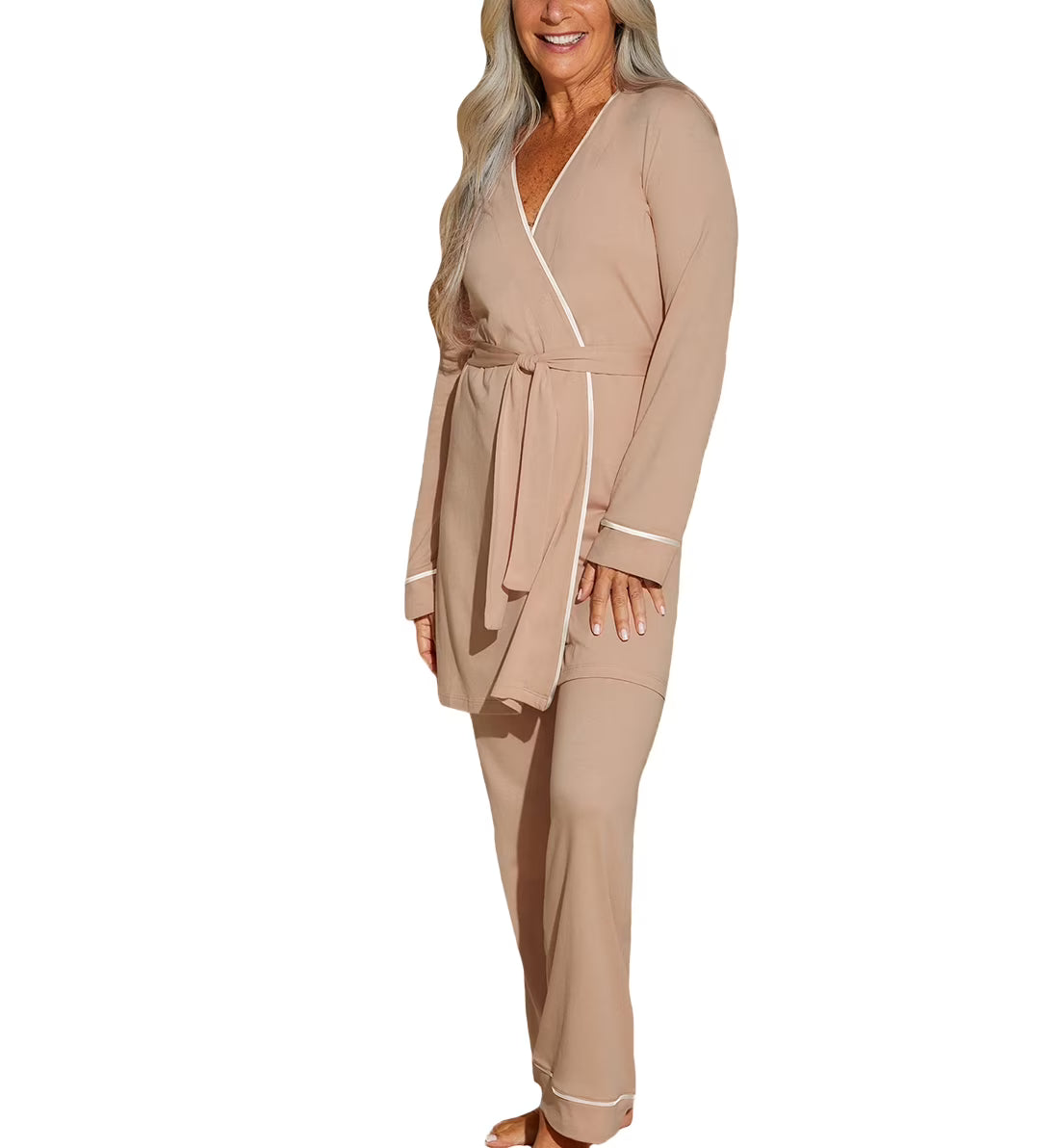 Camel/Moon Ivory 3 Piece Pima PJ Set W577975