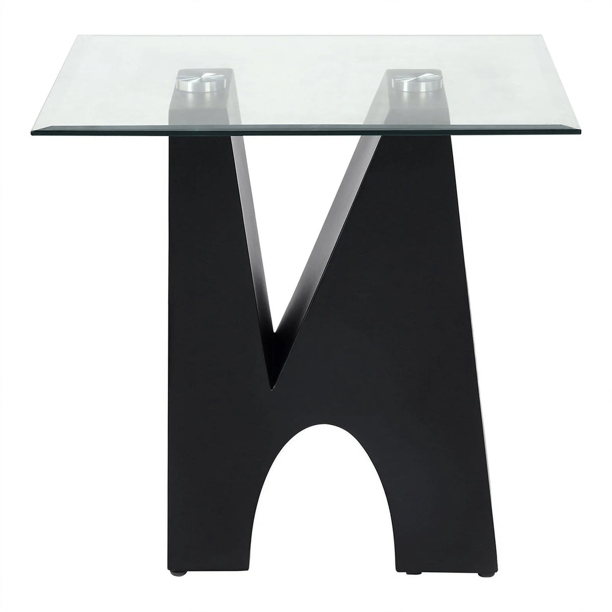 Metal and Glass Top 3-Piece Coffee Table Set in Black V401948