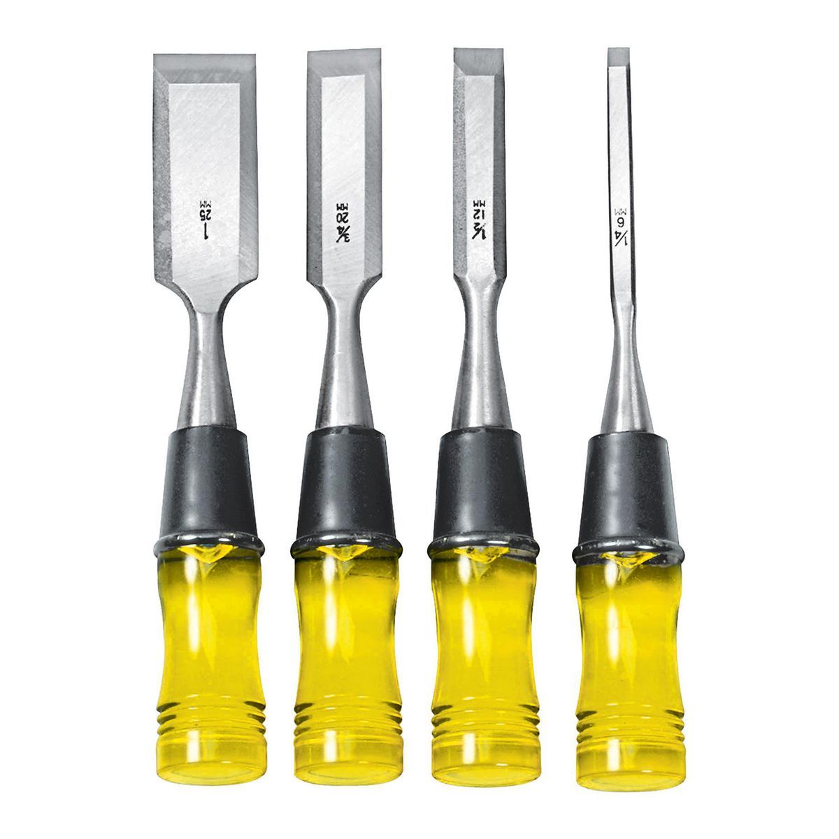 Wood Chisel Set with Clear PVC Handle, 4 Piece N1347