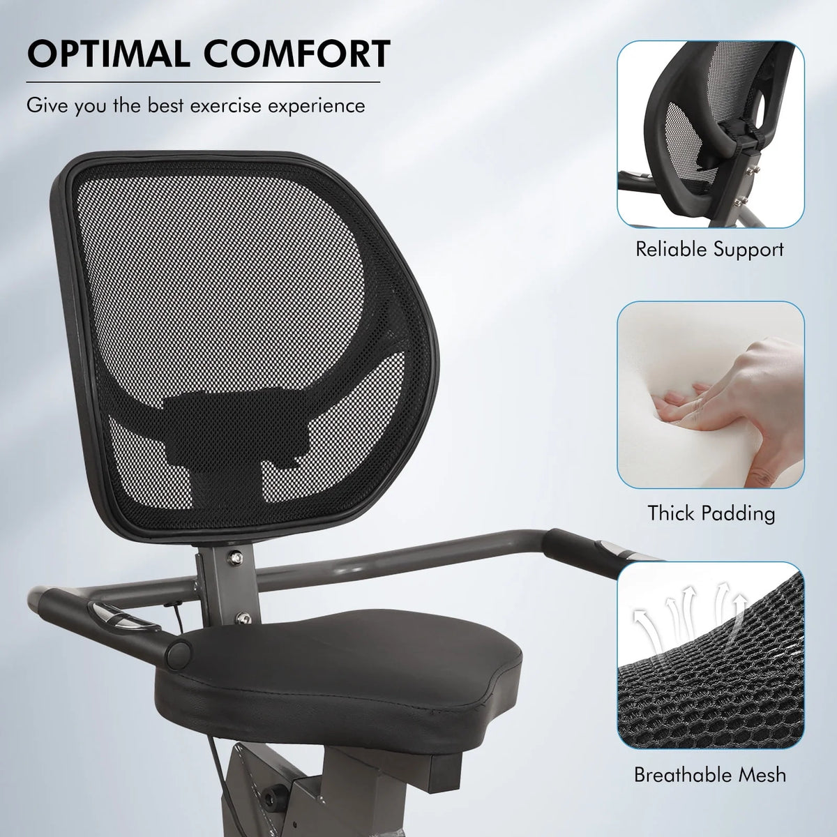 Recumbent Exercise Bike 8 Levels Quiet F4894