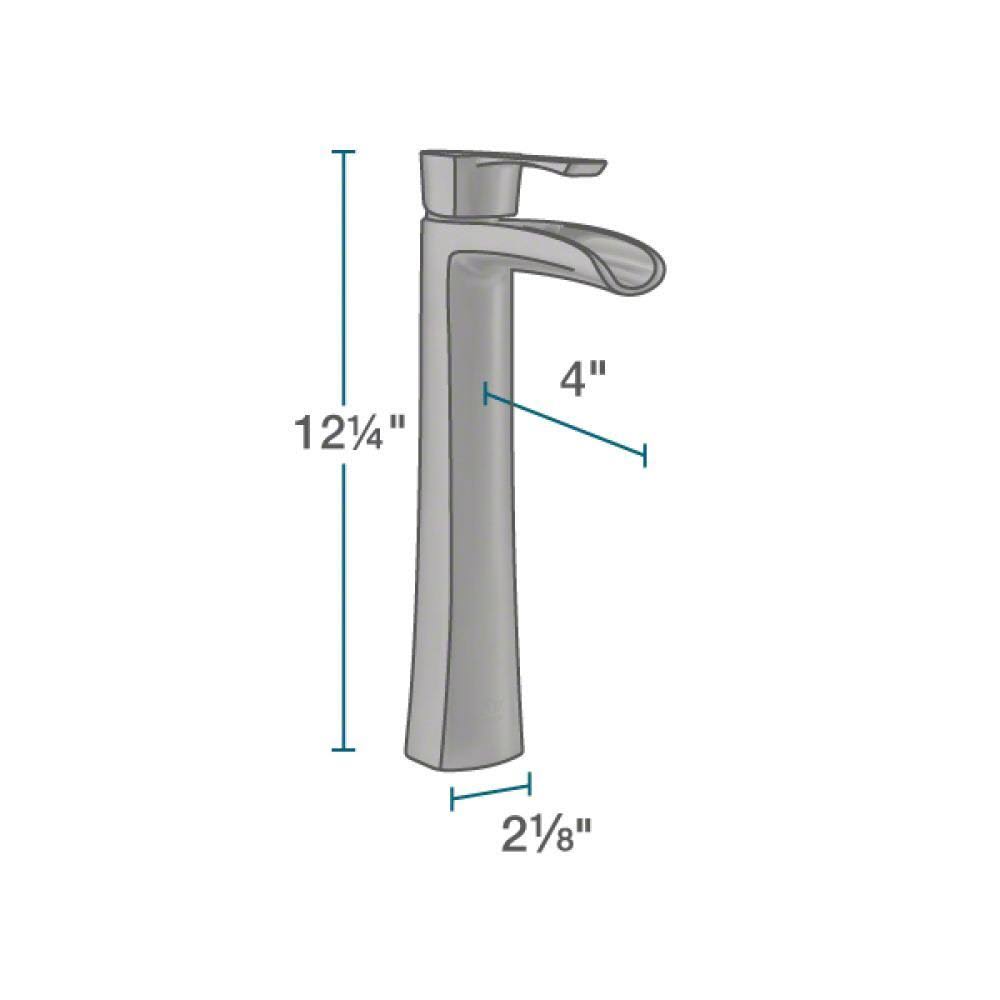 Square Vessel Sink with Brushed Nickel Pop-Up Drain A122