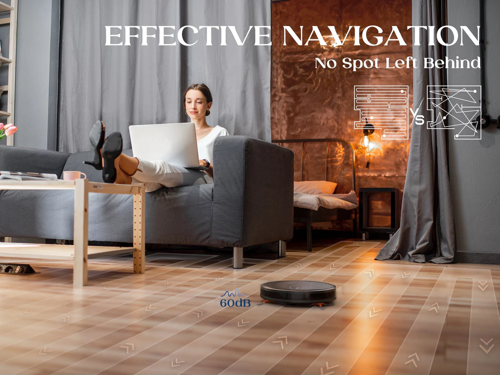 Robot Vacuum Cleaner with Mapping Technology, 2600Pa, 150 mins Runtime, Ultra-Slim V725273