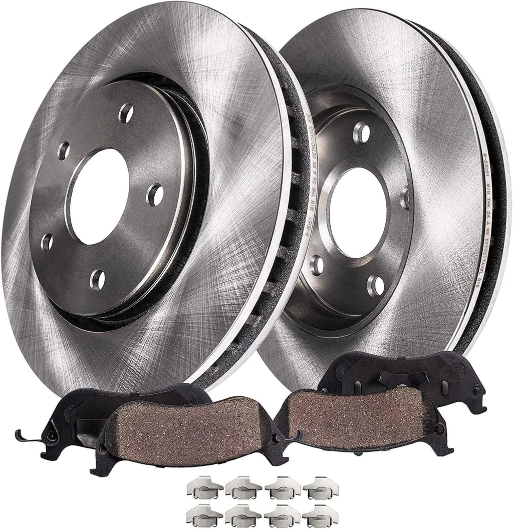 352mm 5-Lug Rear Disc Rotors Brake Pads 4pc Set N449