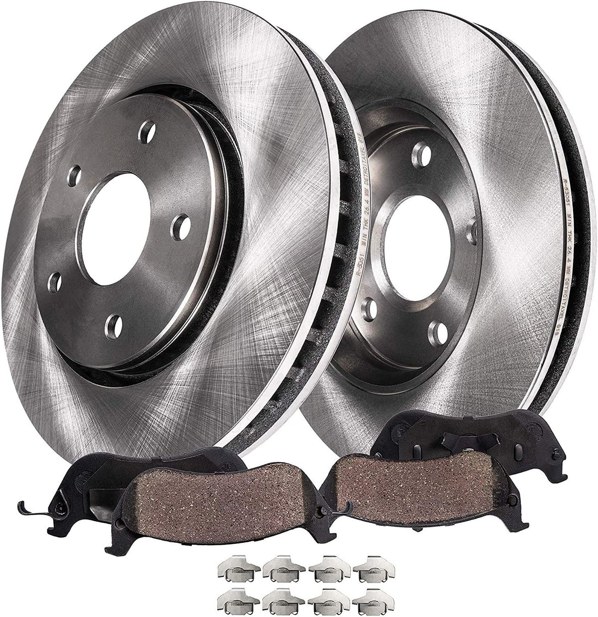 352mm 5-Lug Rear Disc Rotors Brake Pads 4pc Set N449