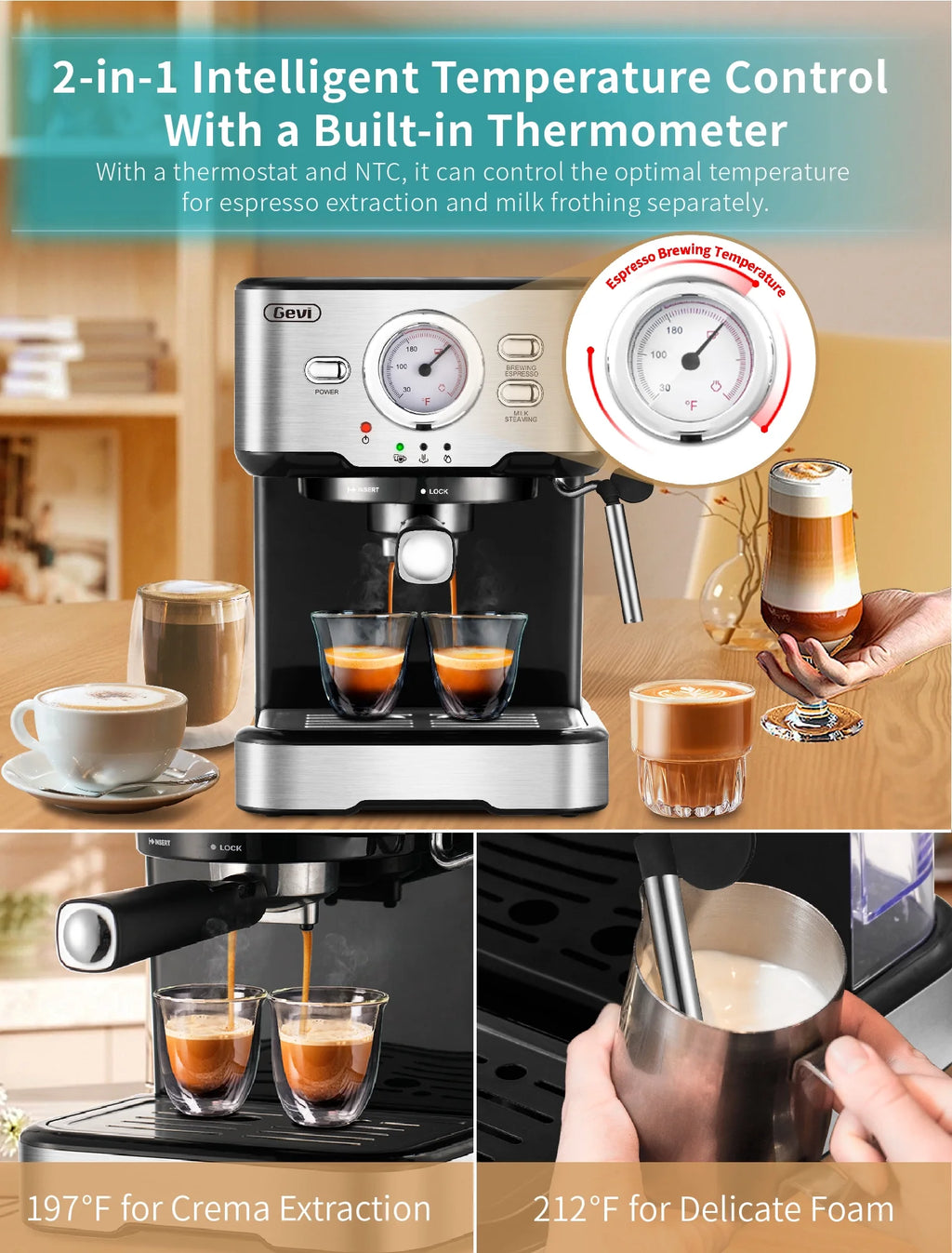 15 Bar Espresso Machine with Steamer D556762