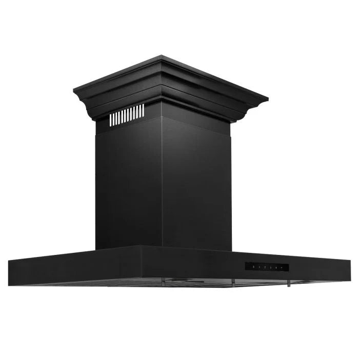 Black Stainless Steel Convertible Vent Wall Mount Range Hood U3884