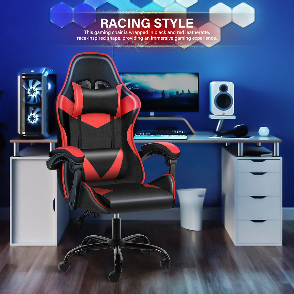 Black Red Ergonomic Adjustable Swivel Gaming Chair G2485