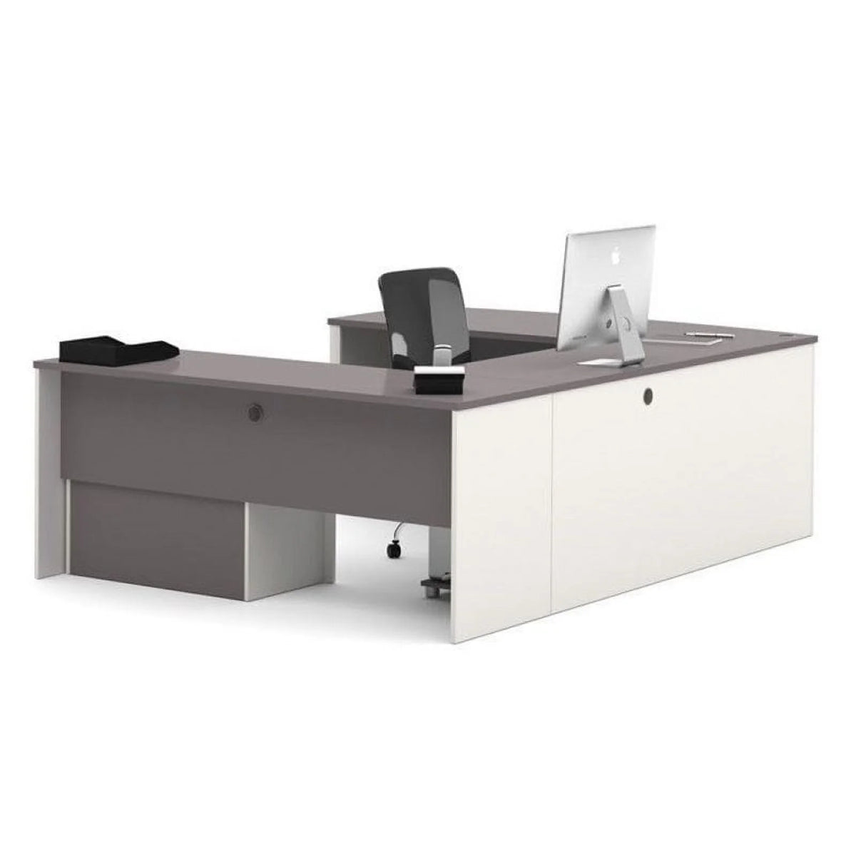 Slate Gray U-Shaped Home Office Set Y59690