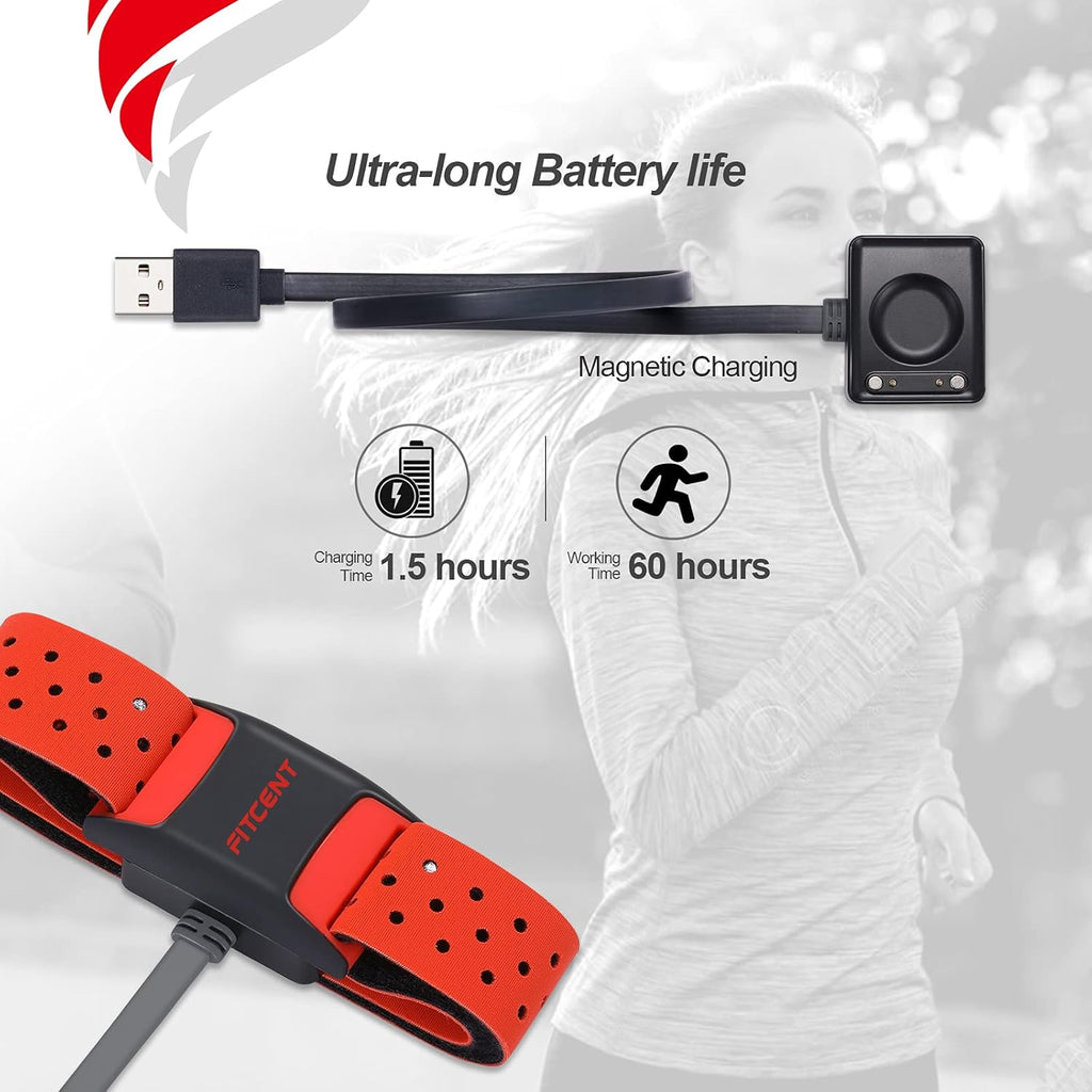 Heart Rate Monitor Armband, Bluetooth ANT+ Optical Sensor, Pack of 2 Q3979