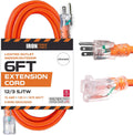 100 Ft 12/3 SJTW Heavy Duty Yellow Extension Cord with 3 Prong Grounded Plug B19152