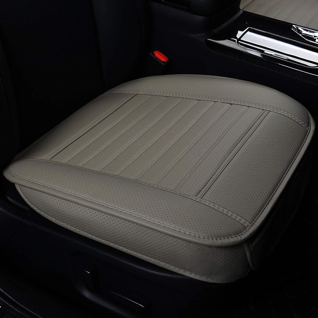 Beige-Tan PU Leather Car Seat Cover Bottom, 1pcs P15351