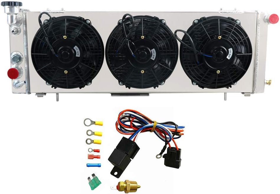 3 Row Core Aluminum Radiator with Fan Shroud and Relay D9791