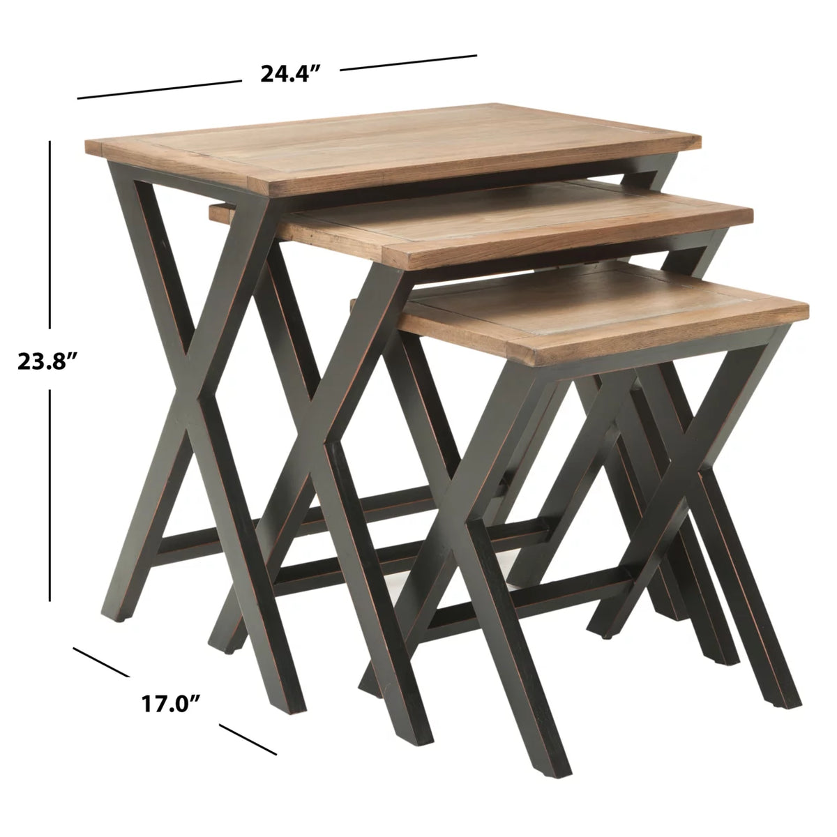 Black Oak Stacking Tray Tables B248669