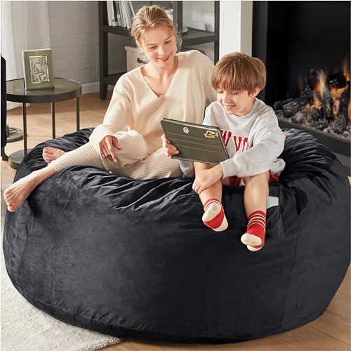 Charcoal Grey 4 FT Machine Washable Mink Bean Bag Chair H7559