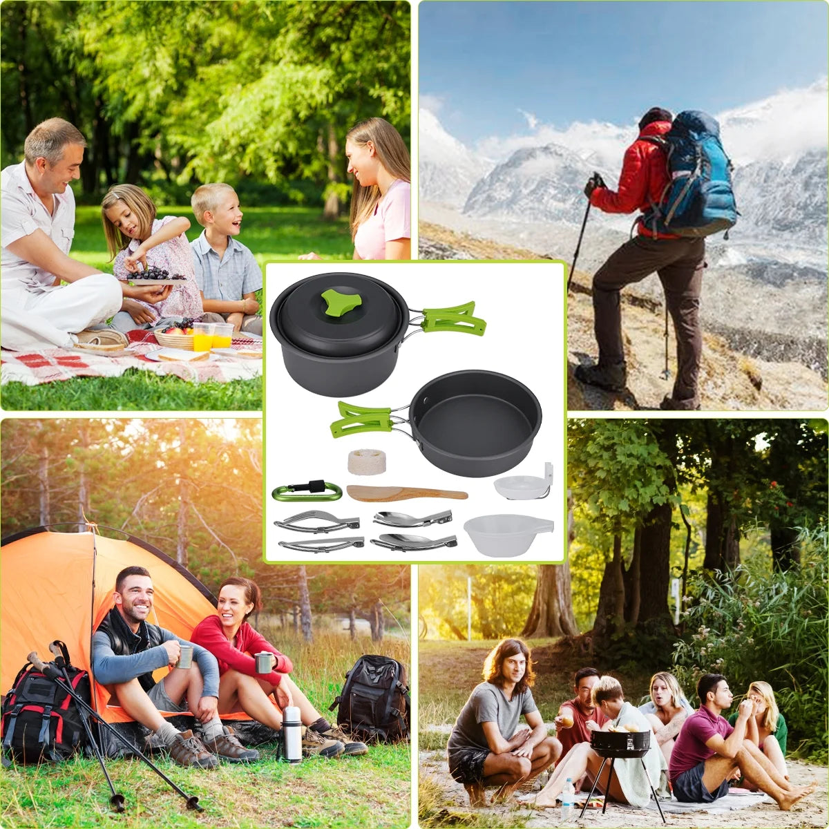 15 Pc Non Stick Outdoor Cookware Set W7276