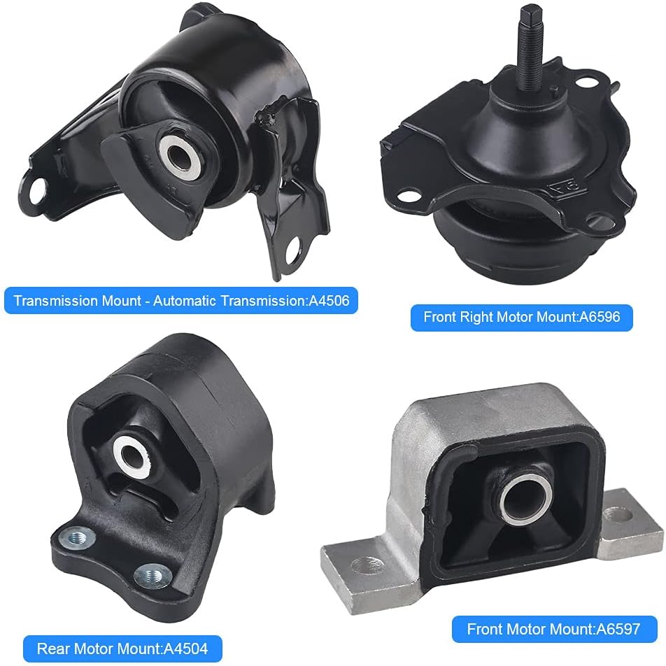 4Pcs Engine Motor Mount for Honda CRV 2.4L L4 2002-2006 Automatic Transmission Pack of 2 Y71317