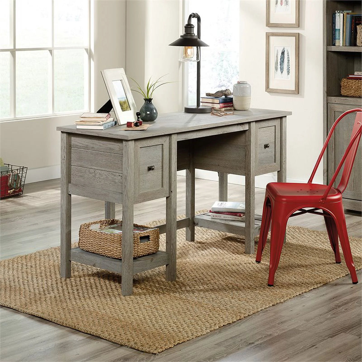 Engineered Wood Writing Desk in Mystic Oak B179616