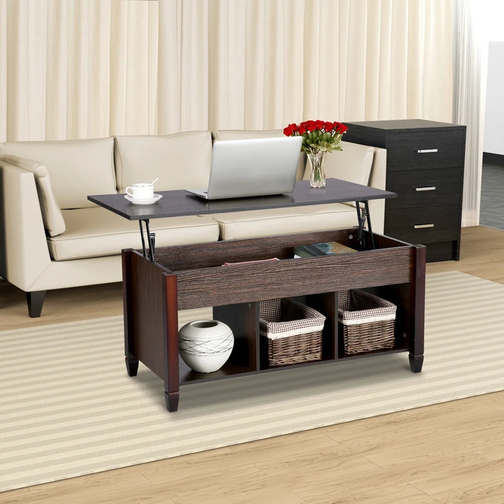 Modern Lift Top Coffee Table with 3 Storage Compartments W397966