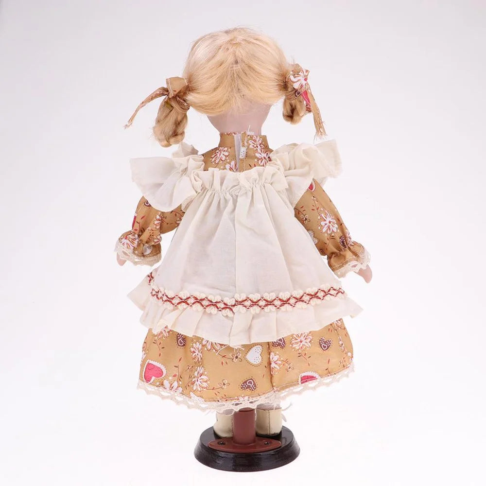 30cm Porcelain Doll Girl Figures with Stand S4934