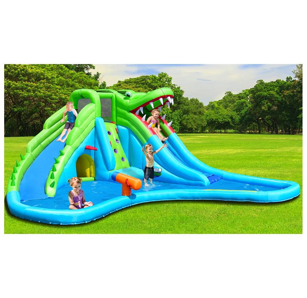 Crocodile Inflatable Water Slide Climbing Wall Bounce House L641402
