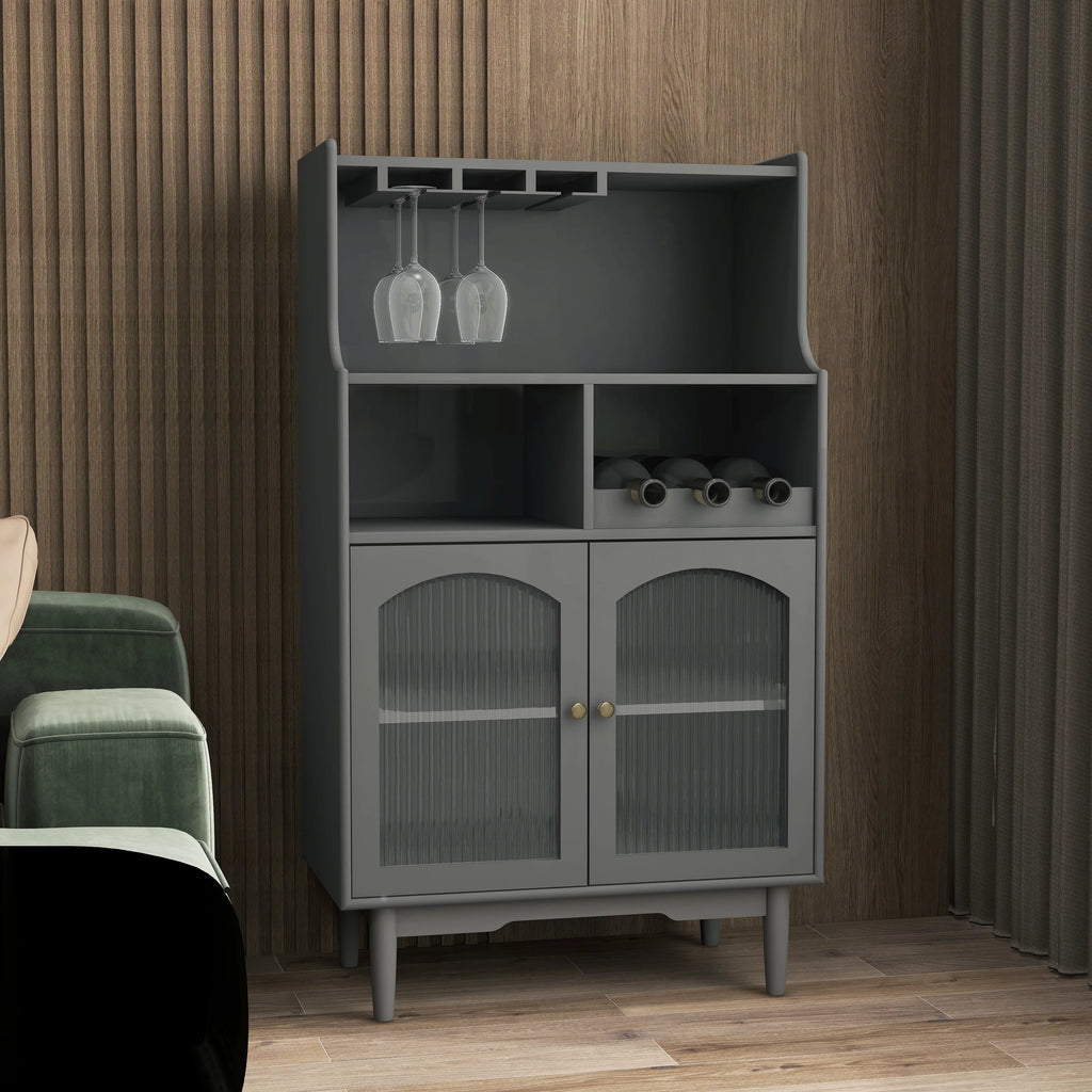 Grey Cabinet with Glass Doors K1184