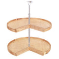 28x22 Wood Pie-Cut Lazy Susan 2-Shelf Set Z284019