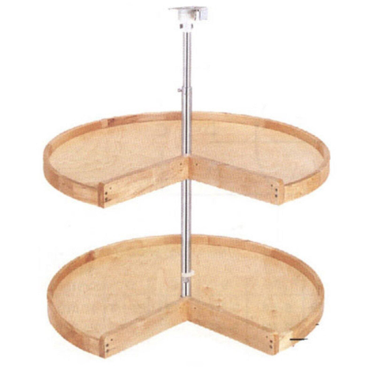 28x22 Wood Pie-Cut Lazy Susan 2-Shelf Set Z284019
