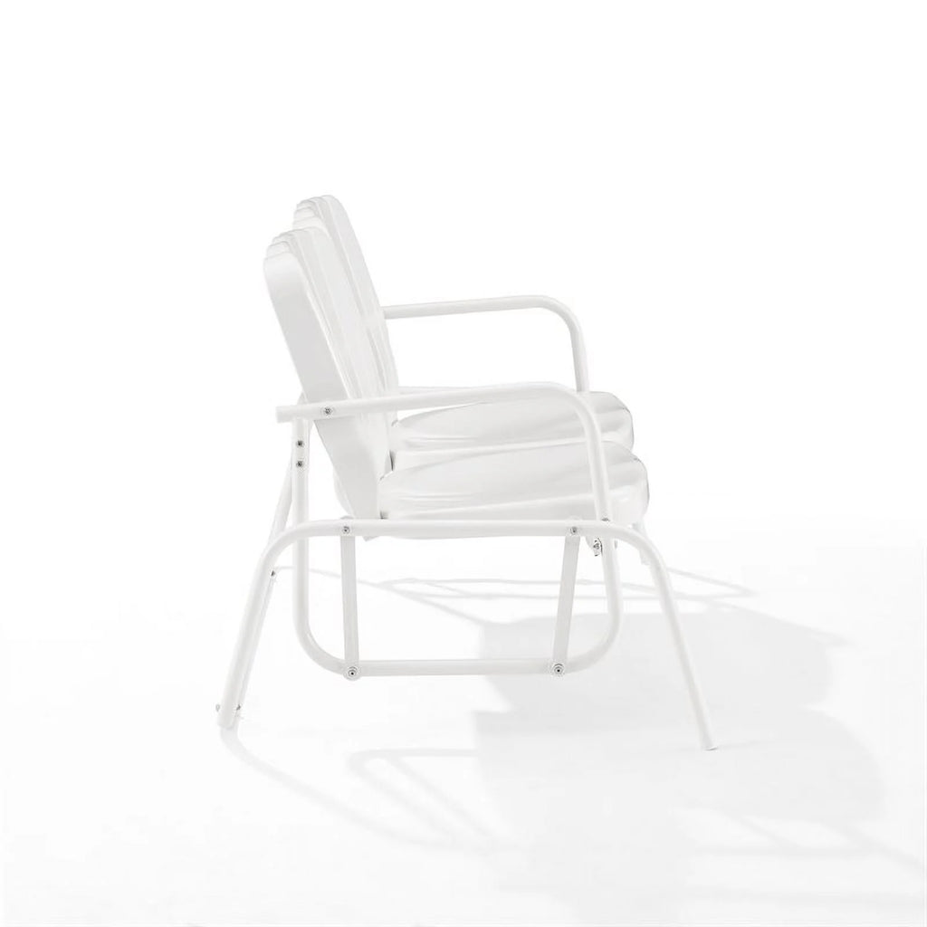 Metal Outdoor Loveseat Glider in White D834769