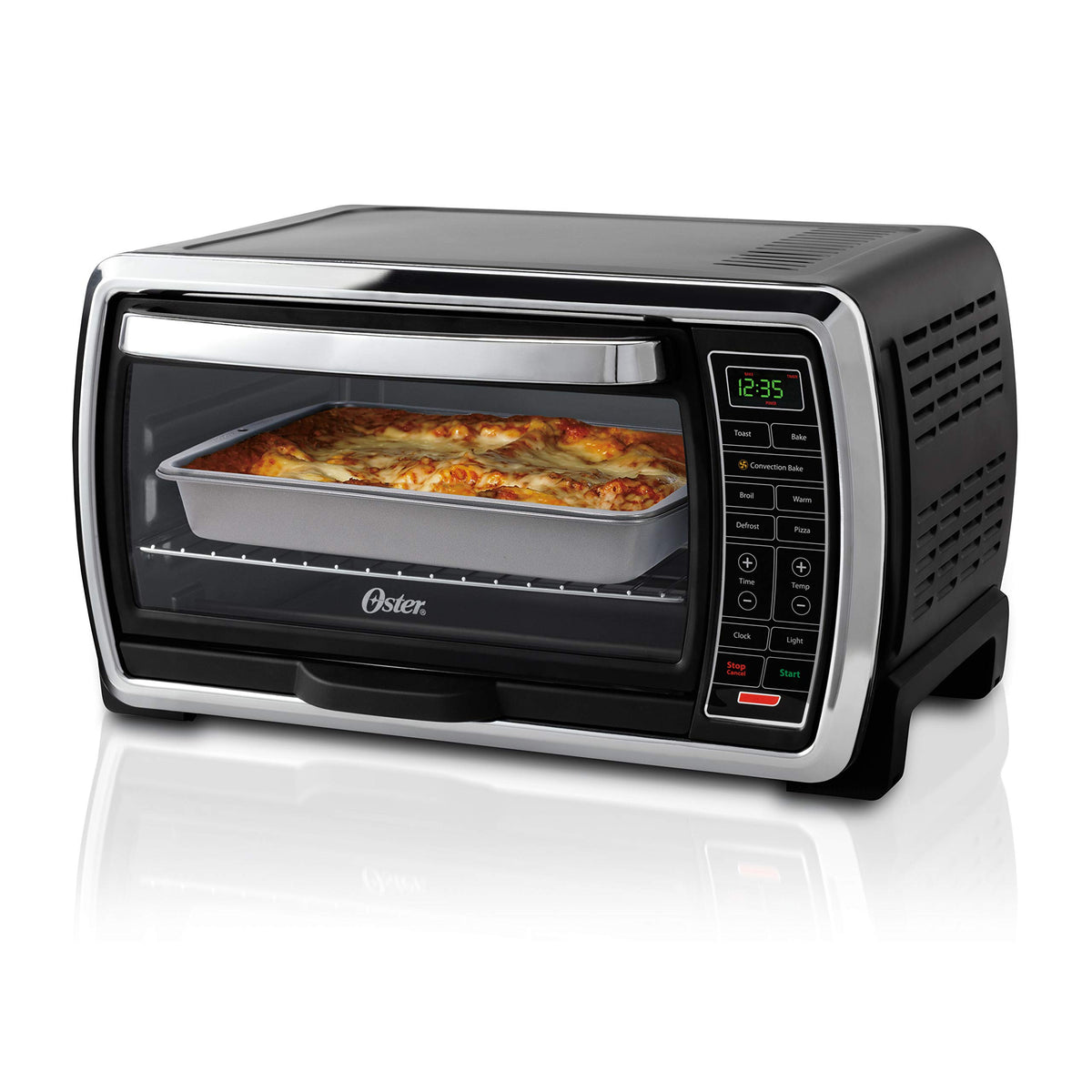 Digital Convection Toaster Oven, 6-Slice, Black/Polished Stainless N778235