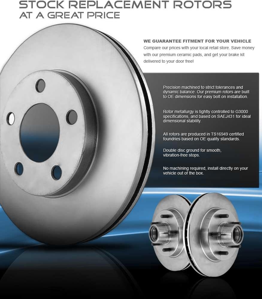 Premium OE Brake Disc Rotors + Ceramic Brake Pads + Hardware N254320