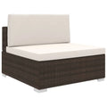Brown Poly Rattan Sectional Middle Seat with Cushions R370894