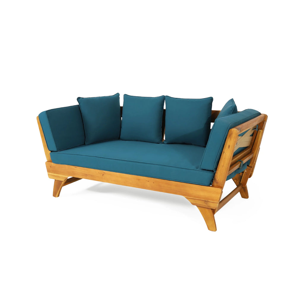 Acacia Wood Outdoor Expandable Daybed with Cushions F153058