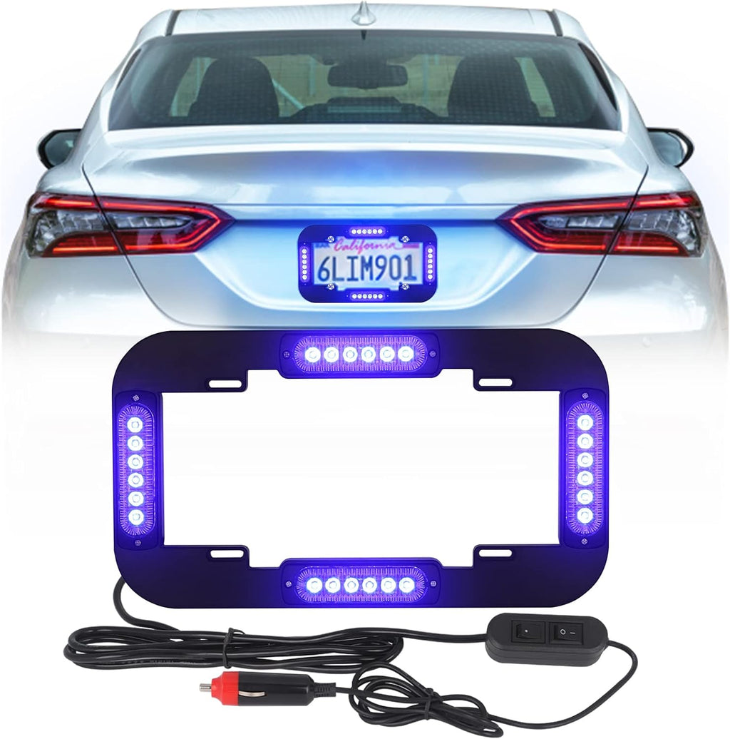 Red and Blue 13.5 inch 24 LED License Plate Strobe Lights Pack of 2 N673373