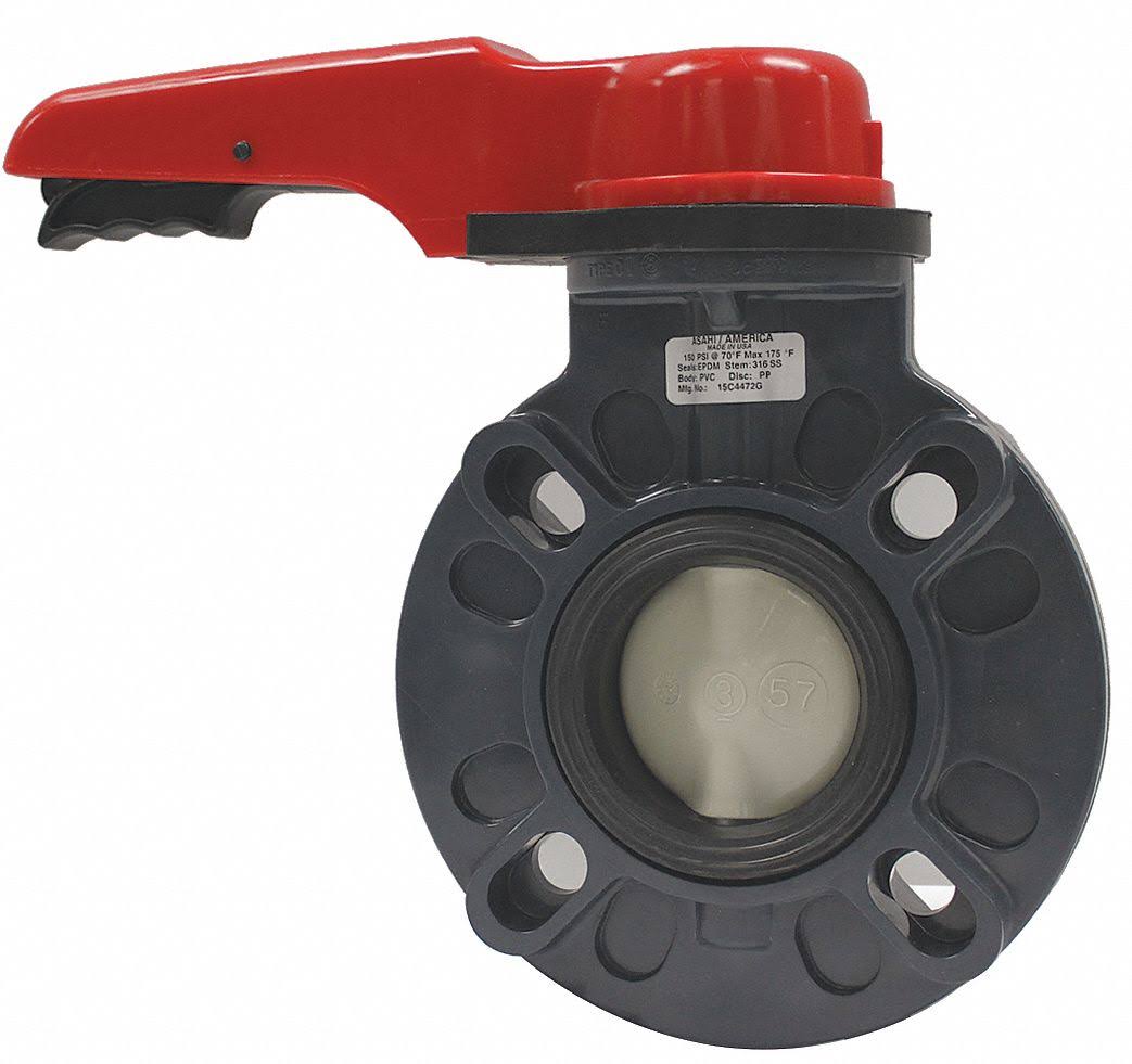 Butterfly Valve, 2-1/2x22 Pipe Size, PVC V479838