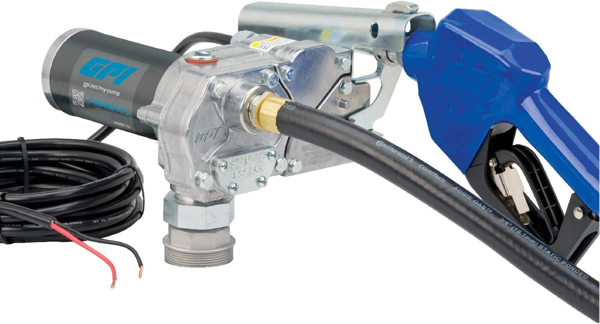 Fuel Transfer Pump with Automatic Shut-Off Nozzle, 15 GPM, 12' Hose P708