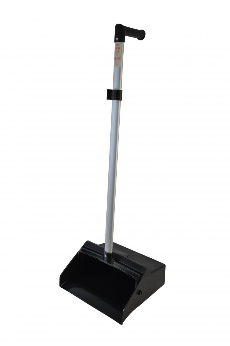Dust Pan with Ergo Handle Aluminum and Black Hopper I6702