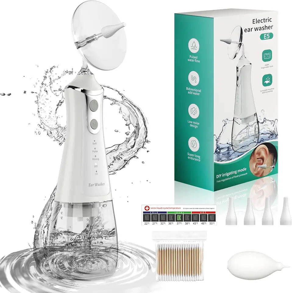 Electric Ear Wax Removal Tool Kit with 4 Pressure Modes, White V810