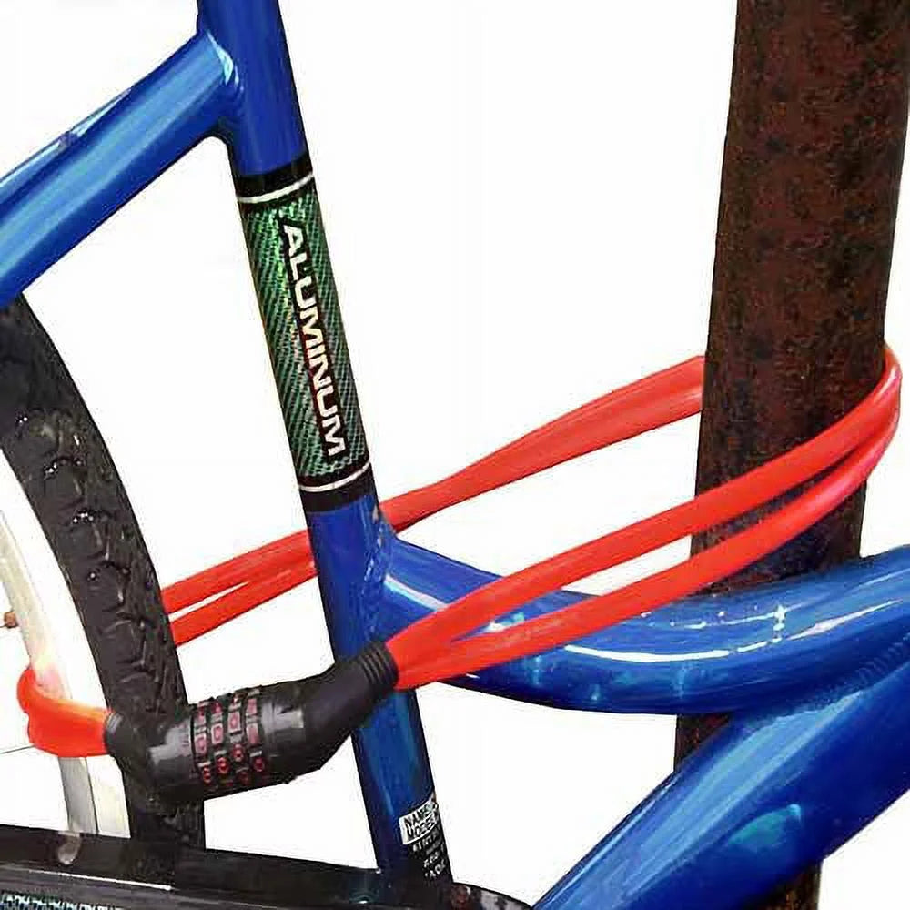 Red 6 Foot Resettable Cable Lock J3471