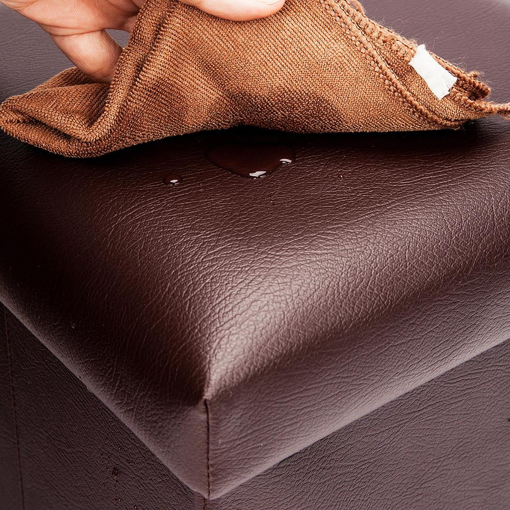 Folding Storage Cube Ottoman Brown F8835