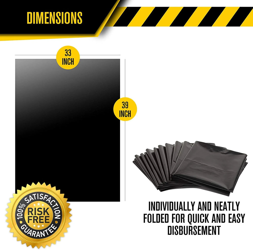 33 Gallon Heavy Duty Black Plastic Trash Bags with Ties 100 Pack V104549