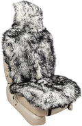 Genuine Australian Sheepskin Car Seat Cover, 1pc - White/Black R312