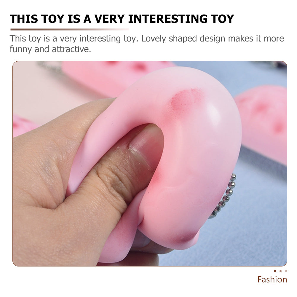 3 Pcs Squeeze Tofu Toy Cartoon Miniature Key Hanging Decor K5833