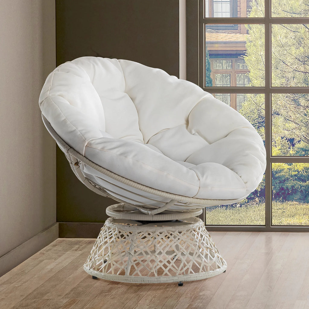 360 Swivel Papasan Chair with Fabric Cushion N43719