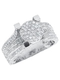 10k White Gold Ladies Round Cluster Diamond Ring B2808