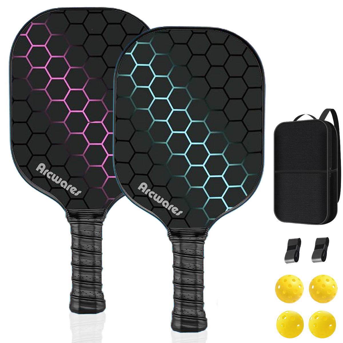 Pickleball Paddles Set of 2 with 4 Pickle Balls and Bag M510887